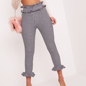 PrettyLittle Thing Gingham Frill Trousers